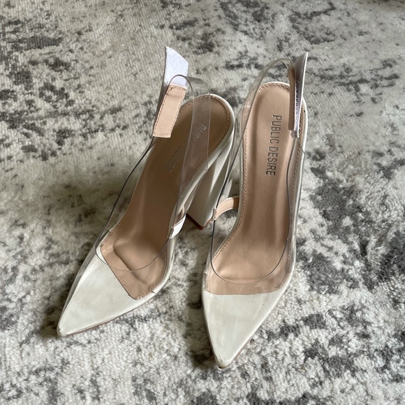 EUC Public Desire Clear Heels. wore once. - Picture 1 of 4